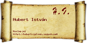 Hubert István névjegykártya